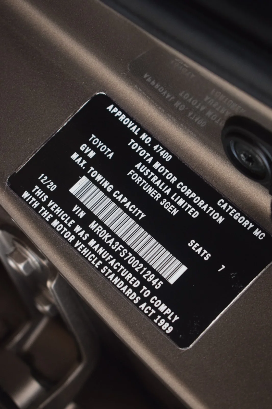 Toyota Fortuner 2021 Brown Right Hand